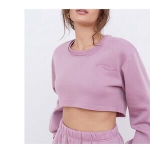 NWT For love and lemons Josie crop sweatshirt cropped purple size extra small